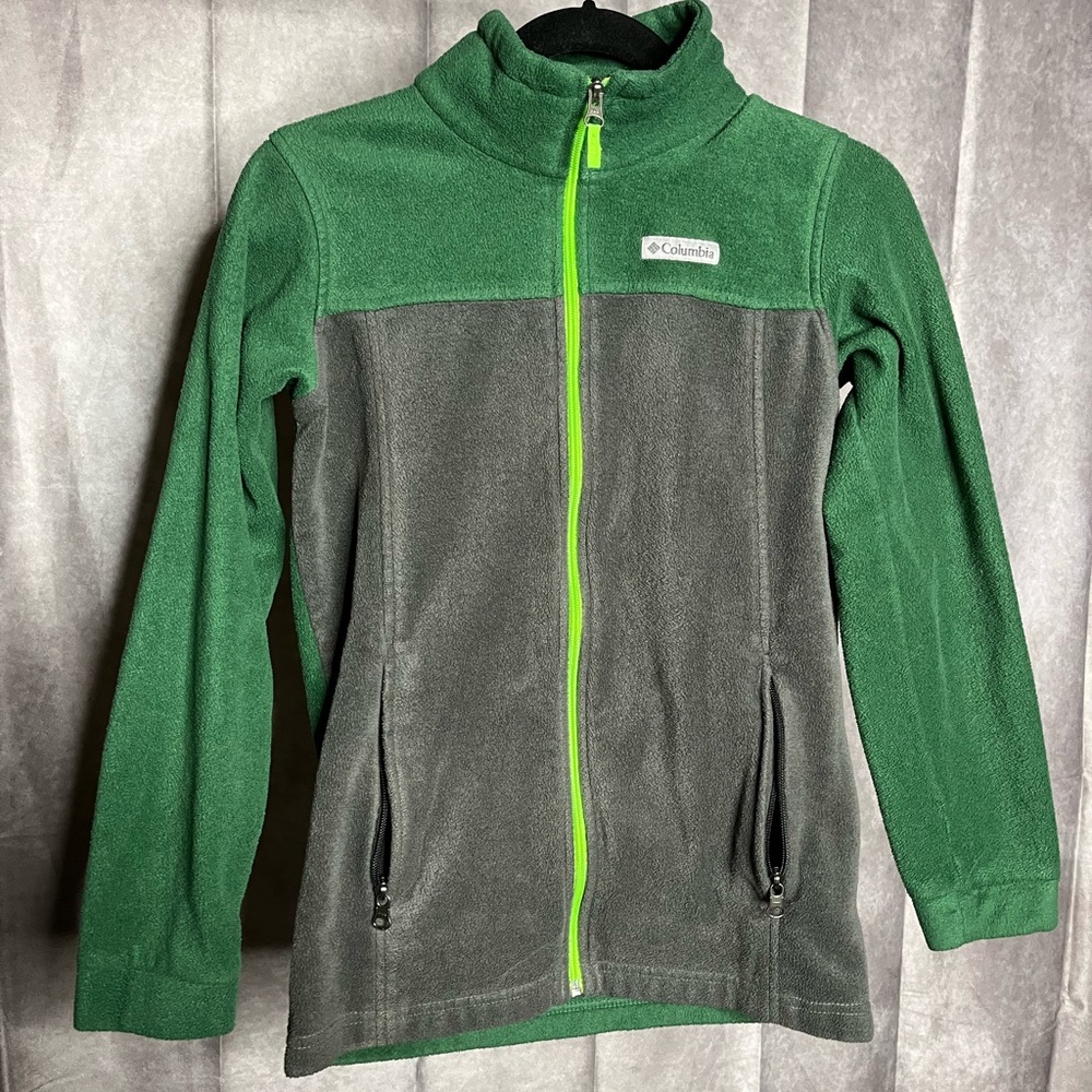 Columbia Kids' Green and Gray Full-Zip Fleece